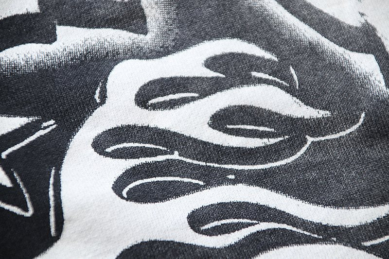 HS Washed Black Graphic Shorts ¡ª detail