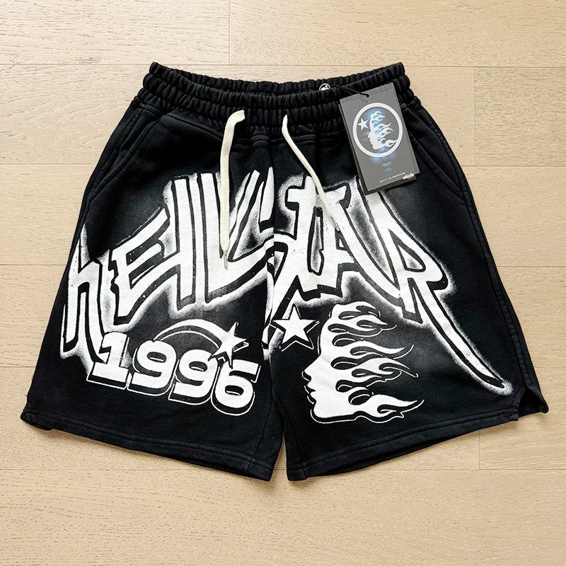 HS Washed Black Graphic Shorts ¡ª context