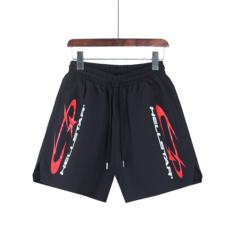 HS Red & White Graphic Drawstring Shorts ¡ª front