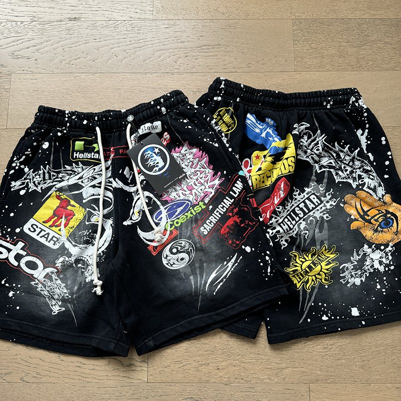 HS Records Splatter Graphic Shorts ¡ª context