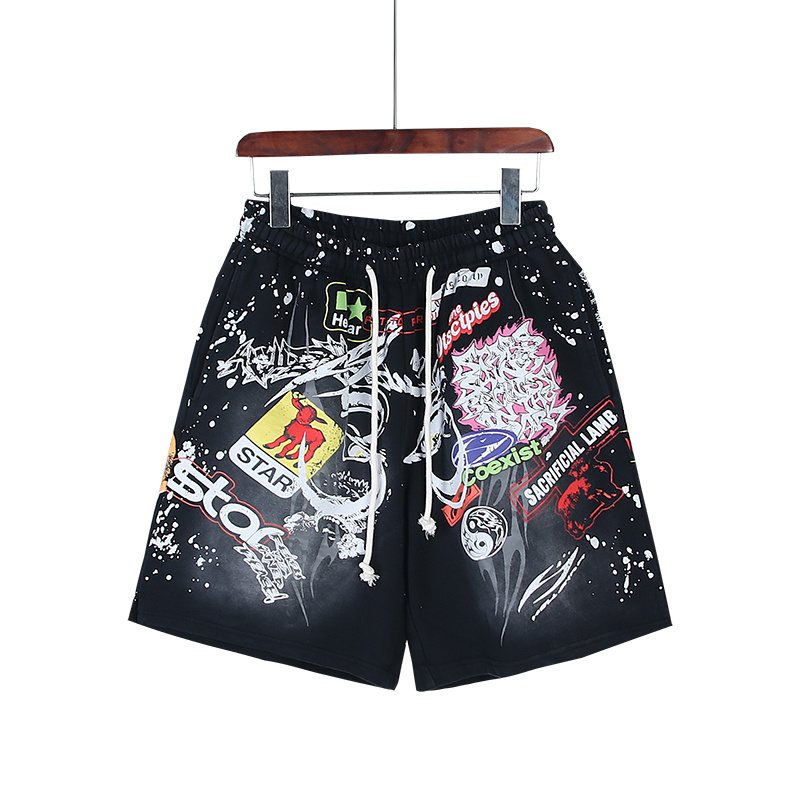 HS Records Splatter Graphic Shorts ¡ª front