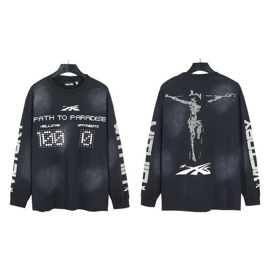 HS Washed Black Graphic Long-Sleeve T-Shirt ¡ª hero