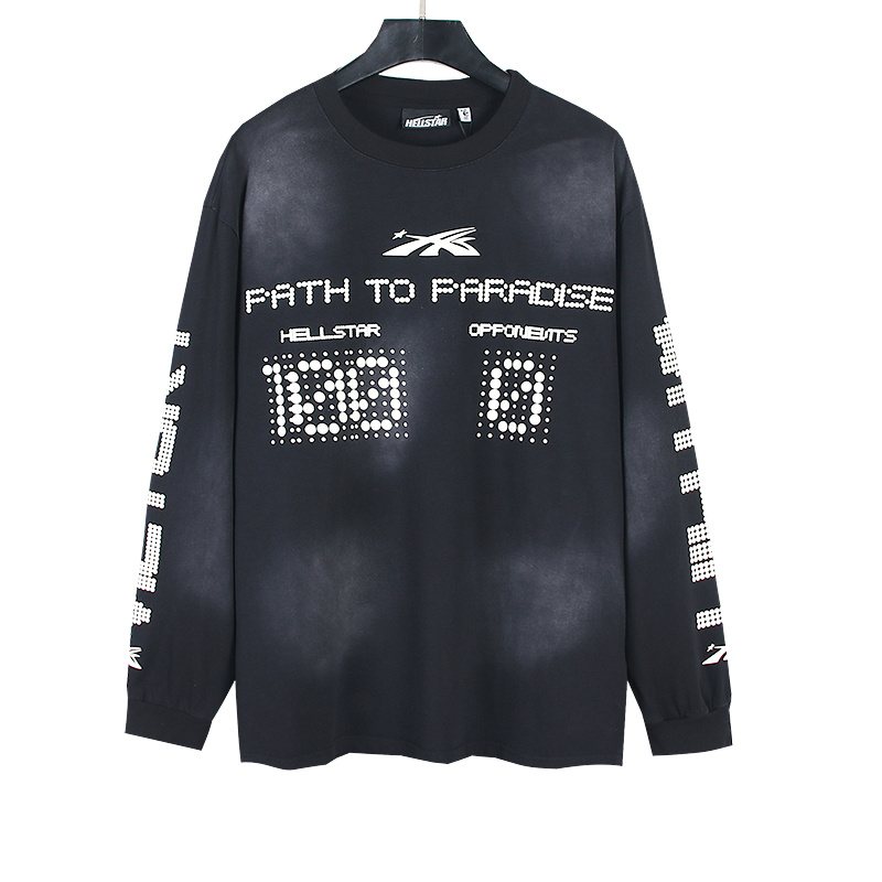 HS Washed Black Graphic Long-Sleeve T-Shirt ¡ª front