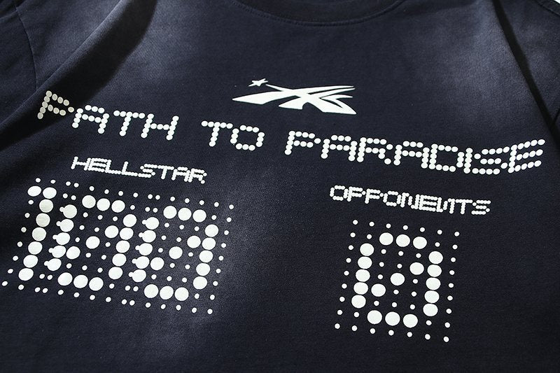 HS Washed Black Graphic Long-Sleeve T-Shirt ¡ª detail