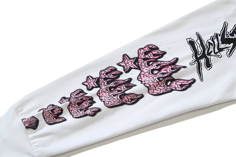 HS White Graphic Long-Sleeve T-Shirt ¡ª detail