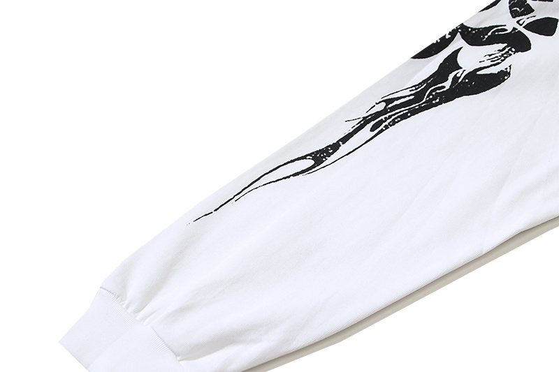 HS White Graphic Long-Sleeve T-Shirt ¡ª detail