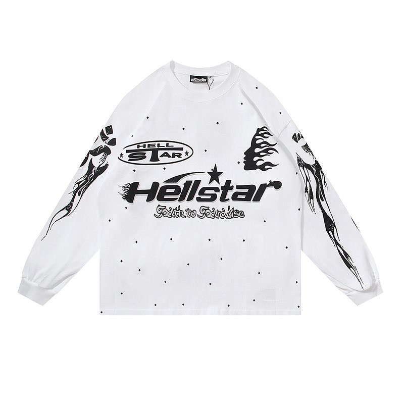 HS White Graphic Long-Sleeve T-Shirt ¡ª front