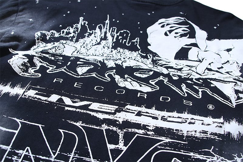 HS Distressed Black Graphic Long-Sleeve T-Shirt ¡ª detail