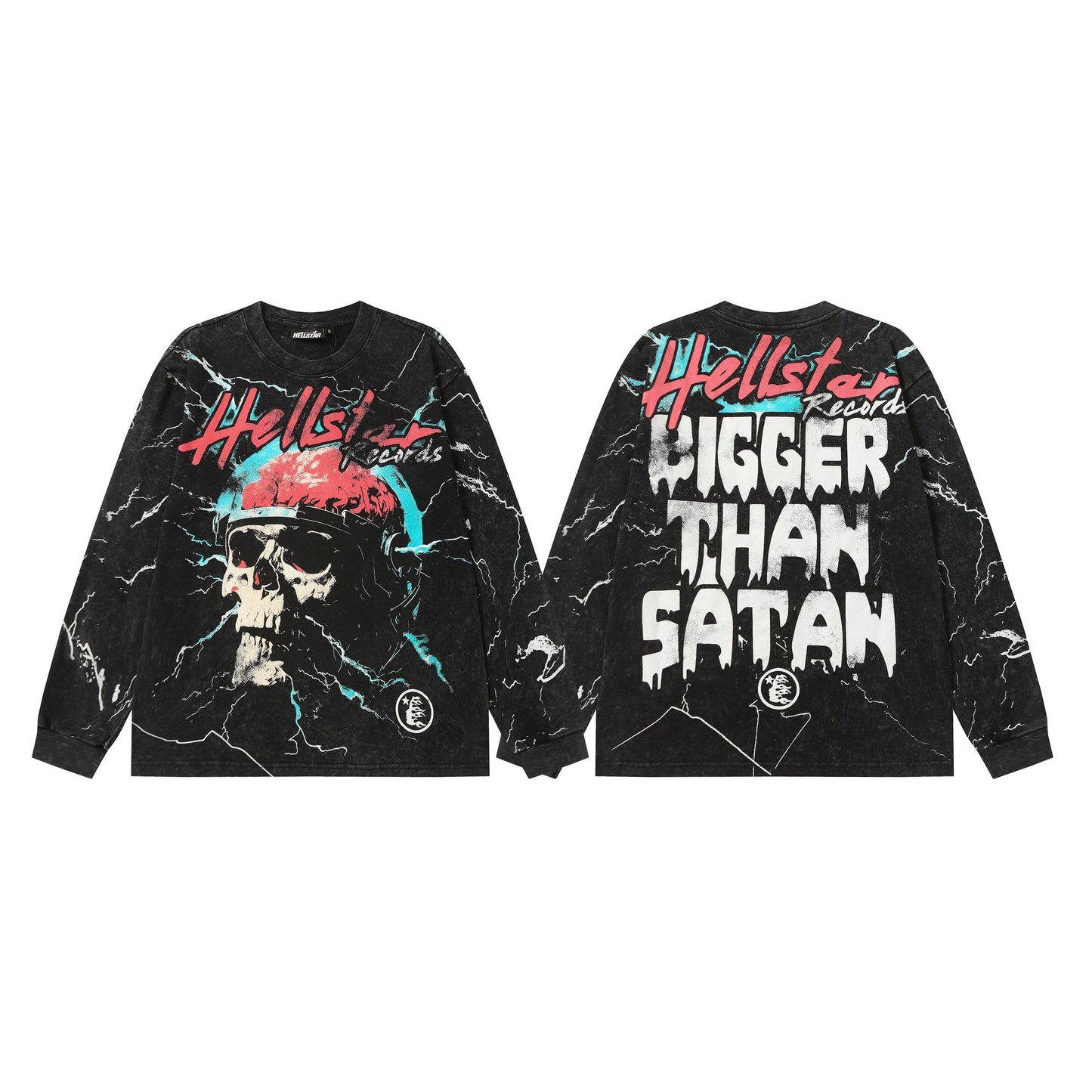 HS Bigger Than Satan Skull Graphic Long-Sleeve T-Shirt ¡ª hero
