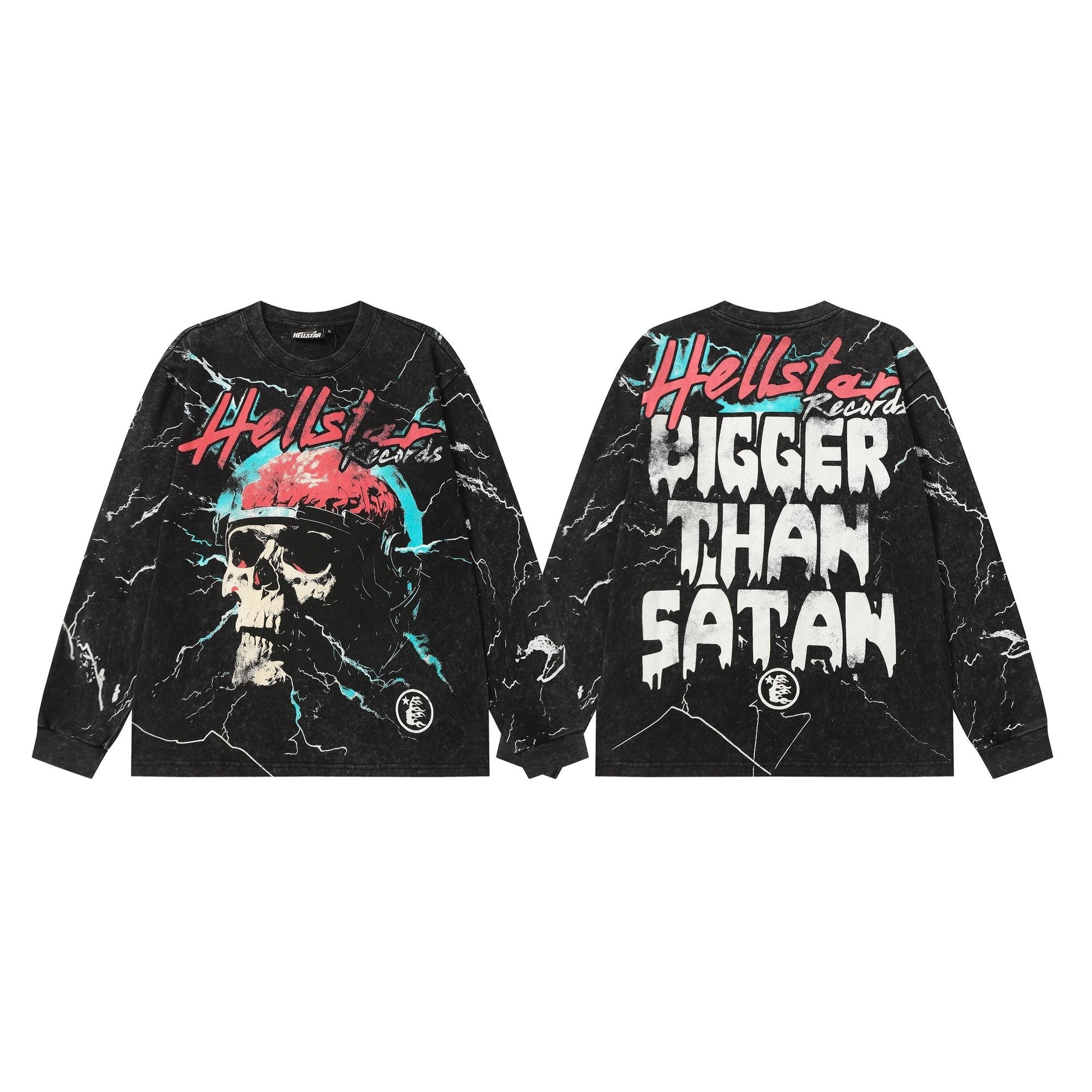 HS Bigger Than Satan Skull Graphic Long-Sleeve T-Shirt ¡ª hero