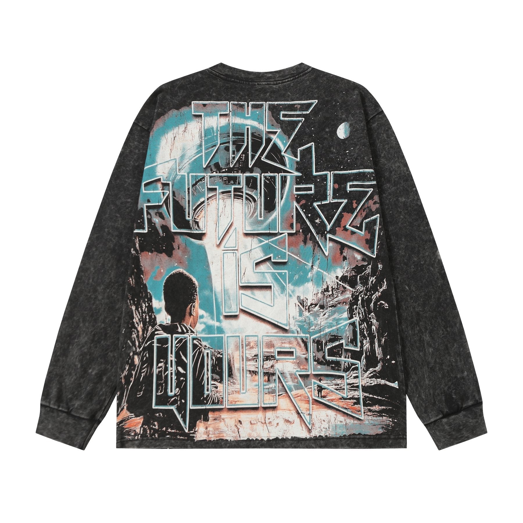 HS The Future Is Yours Acid Wash Long-Sleeve T-Shirt ¡ª back
