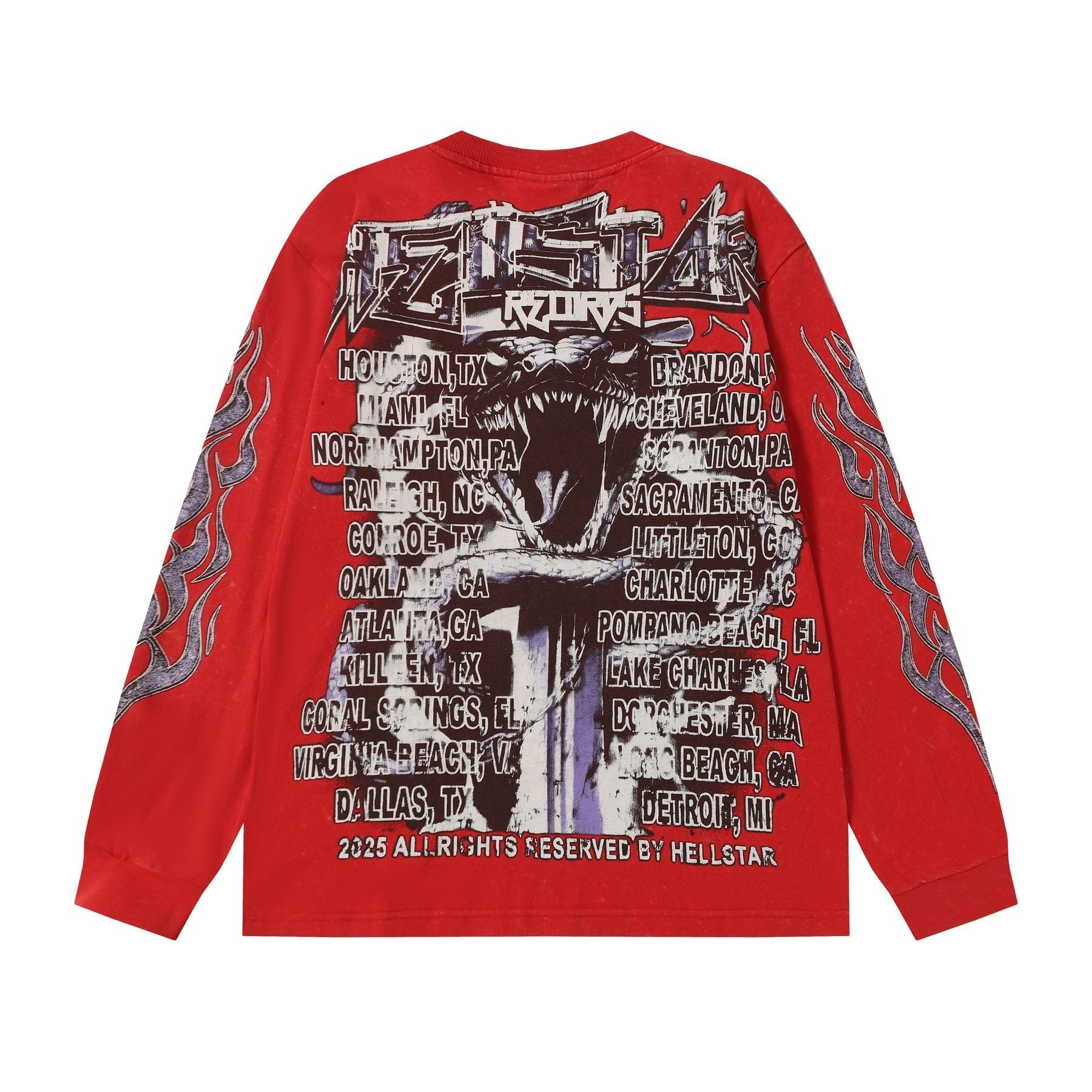 HS Skull & Flame Graphic Long-Sleeve T-Shirt ¡ª back