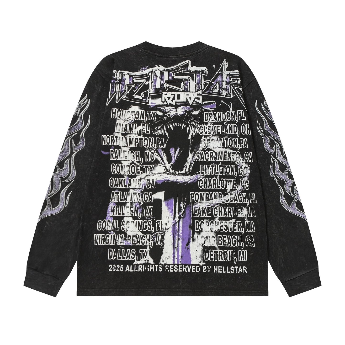 HS Skull & Flame Graphic Long-Sleeve T-Shirt ¡ª back