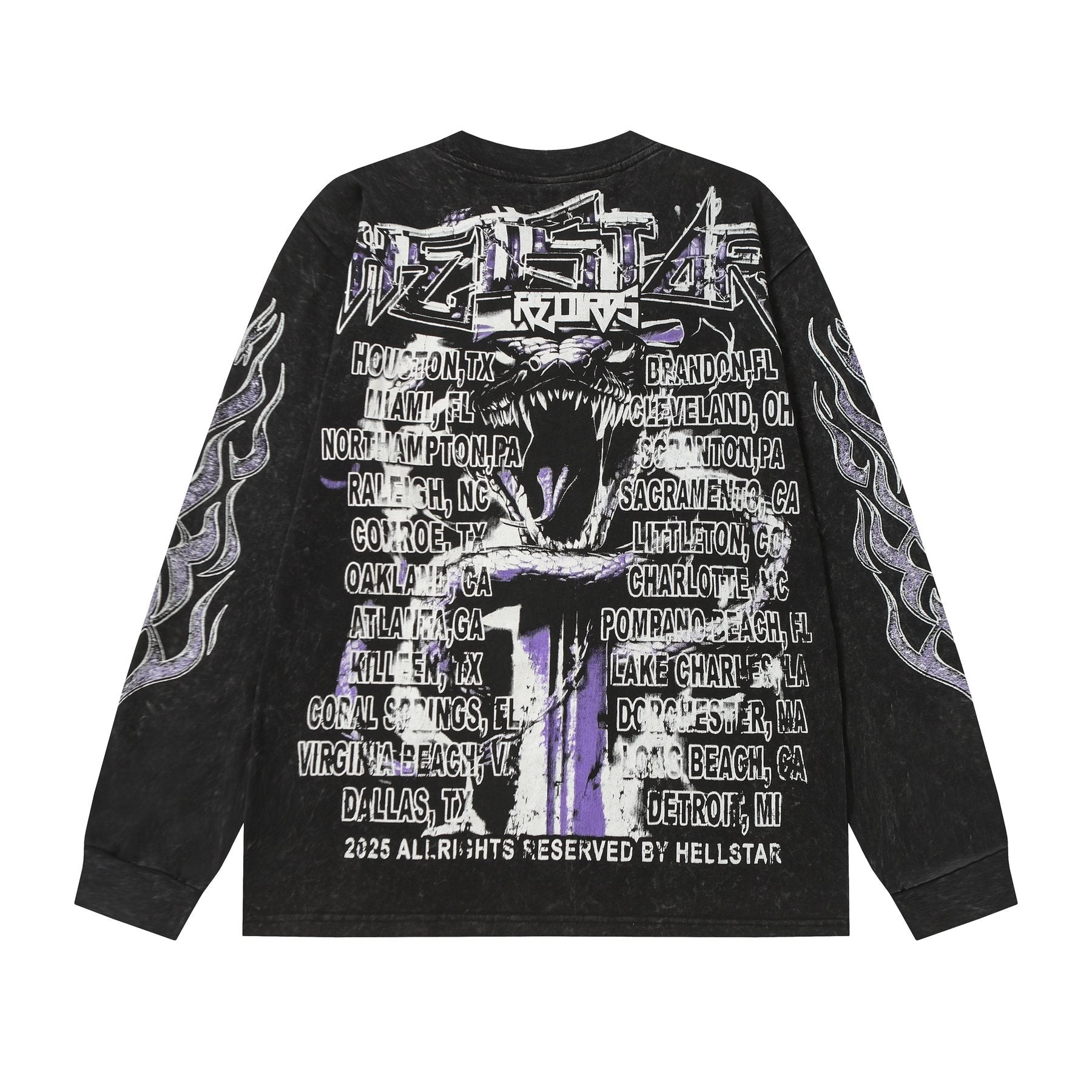 HS Skull & Flame Graphic Long-Sleeve T-Shirt ¡ª back