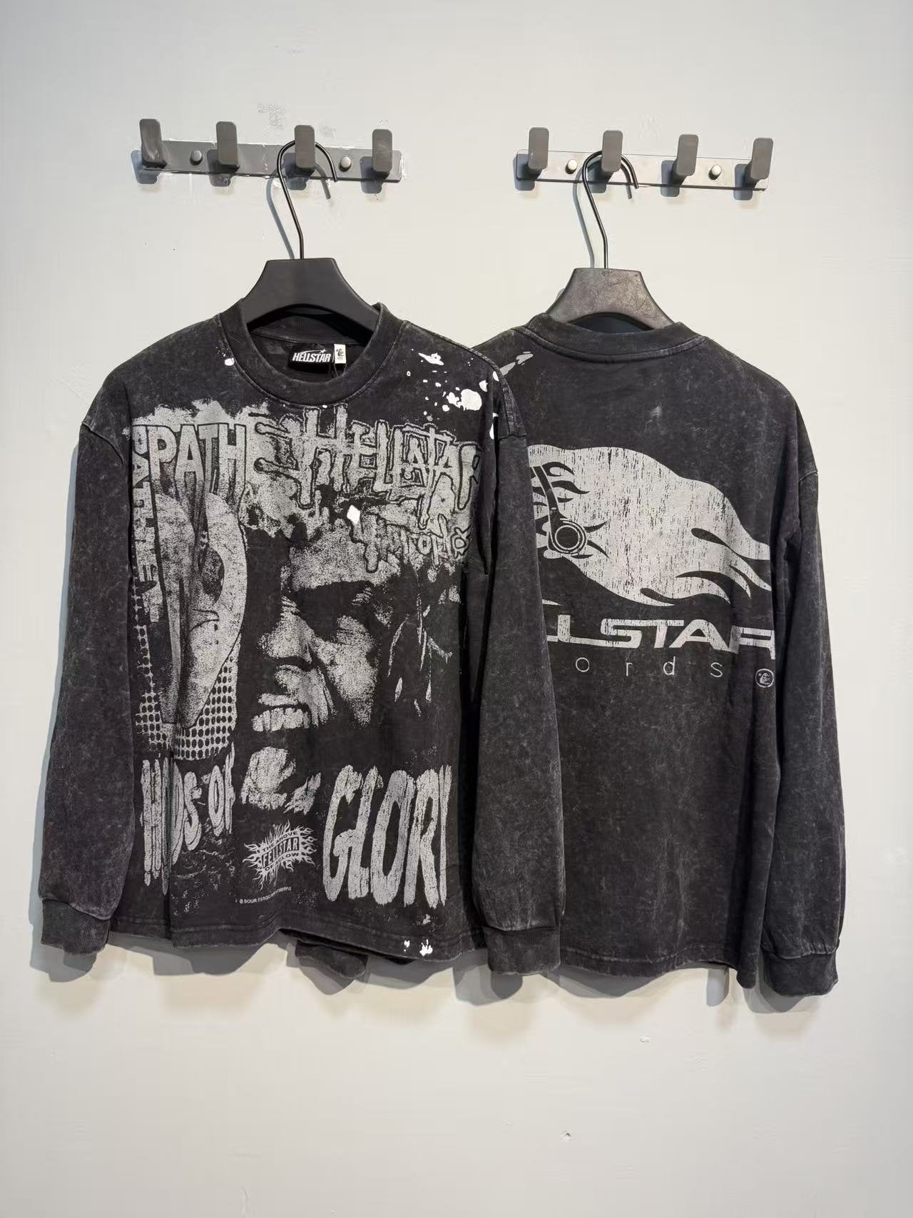 HS Acid Wash Graphic Long-Sleeve T-Shirt ¡ª context