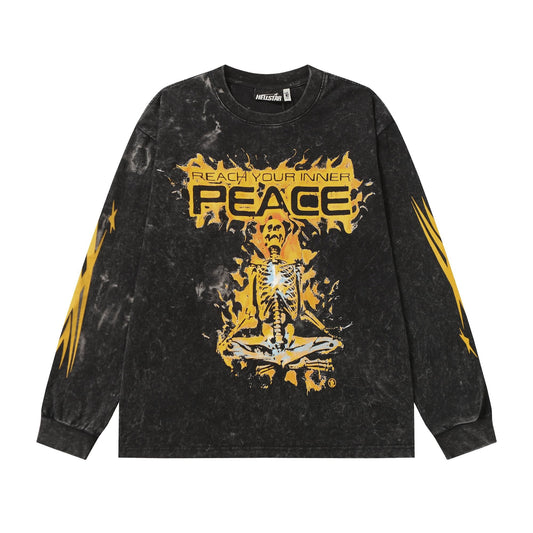 HS Washed Black Graphic Long-Sleeve T-Shirt ¡ª hero
