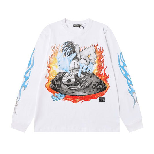 HS Flame Turntable Graphic Long-Sleeve T-Shirt ¡ª hero