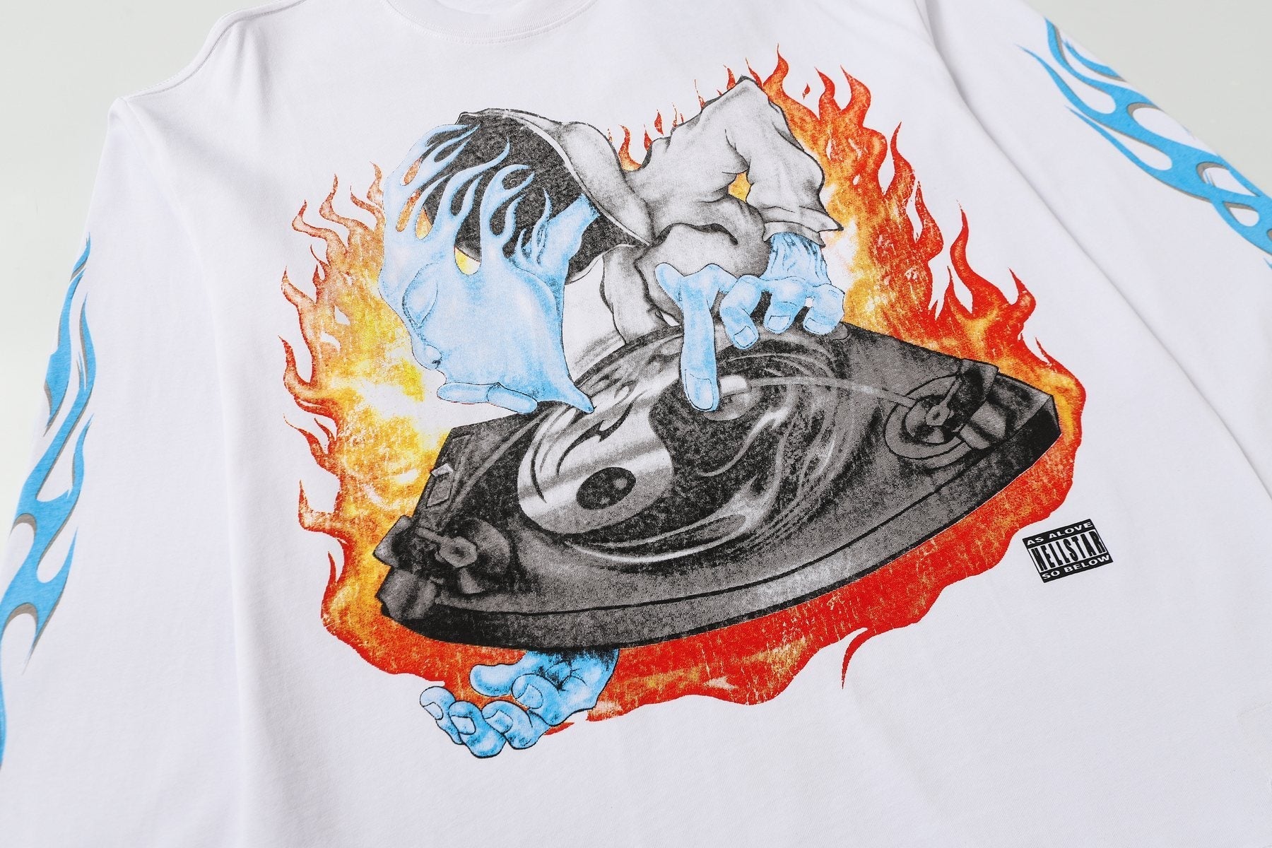 HS Flame Turntable Graphic Long-Sleeve T-Shirt ¡ª detail
