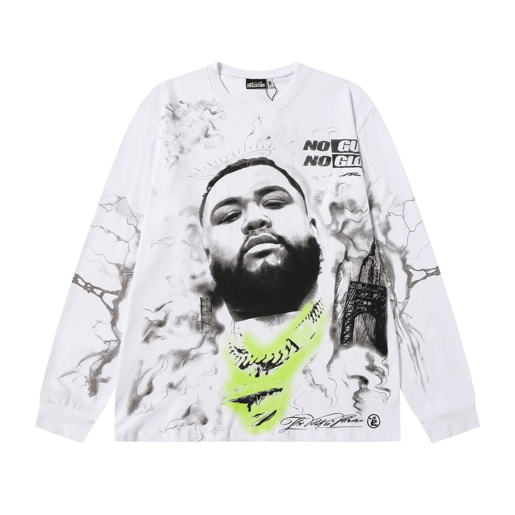 HS White Graphic Long-Sleeve T-Shirt ¡ª front