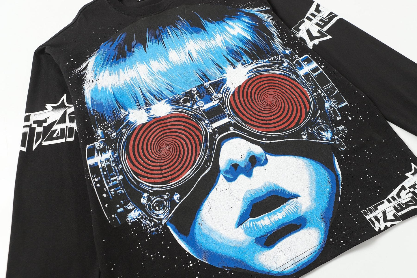 HS Black Graphic Long-Sleeve T-Shirt ¡ª detail
