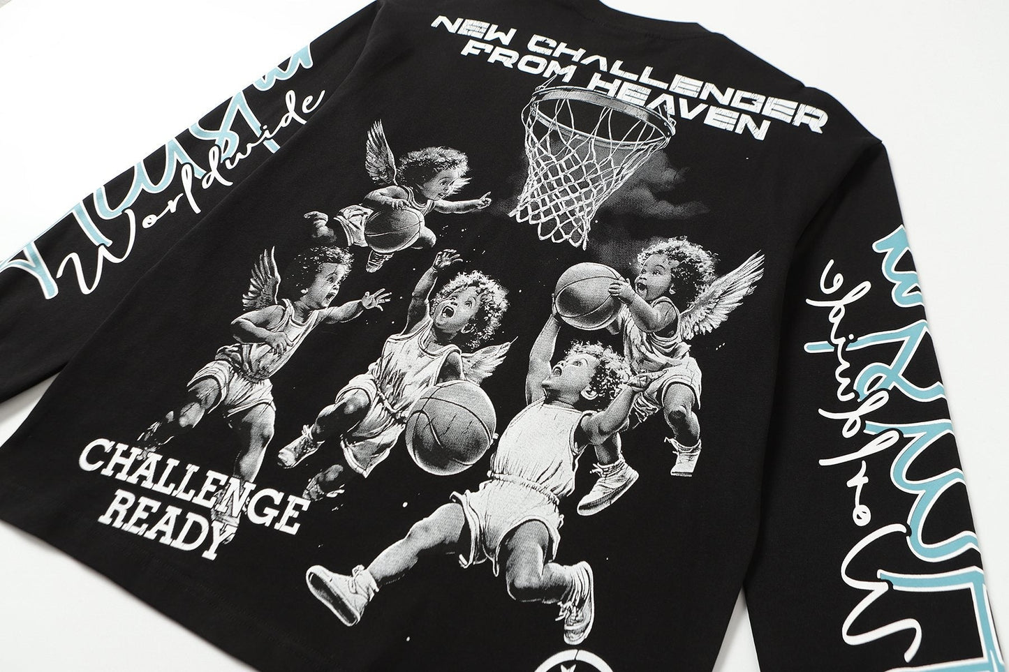 HS Angel Basketball Graphic Long-Sleeve T-Shirt ¡ª detail