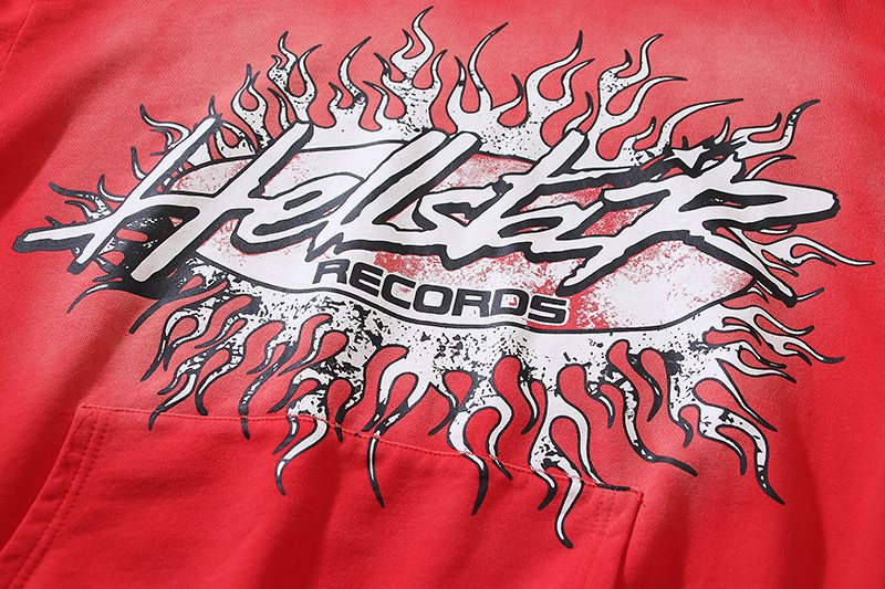HS Flame Graphic Washed Hoodie ¡ª detail