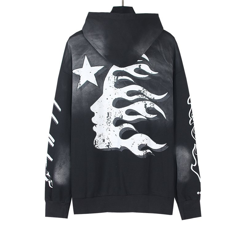HS Flame Graphic Washed Hoodie ¡ª back