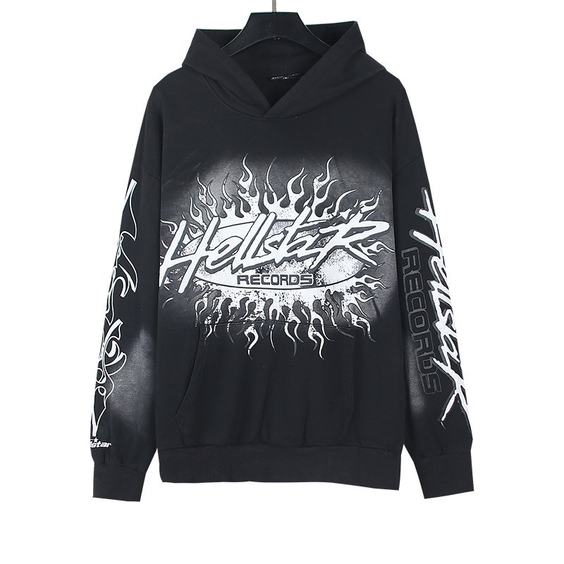 HS Flame Graphic Washed Hoodie ¡ª front