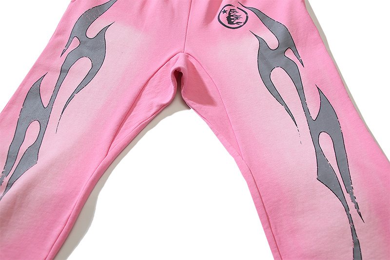 HS Flame Graphic Sweatpants - Pink ¡ª detail