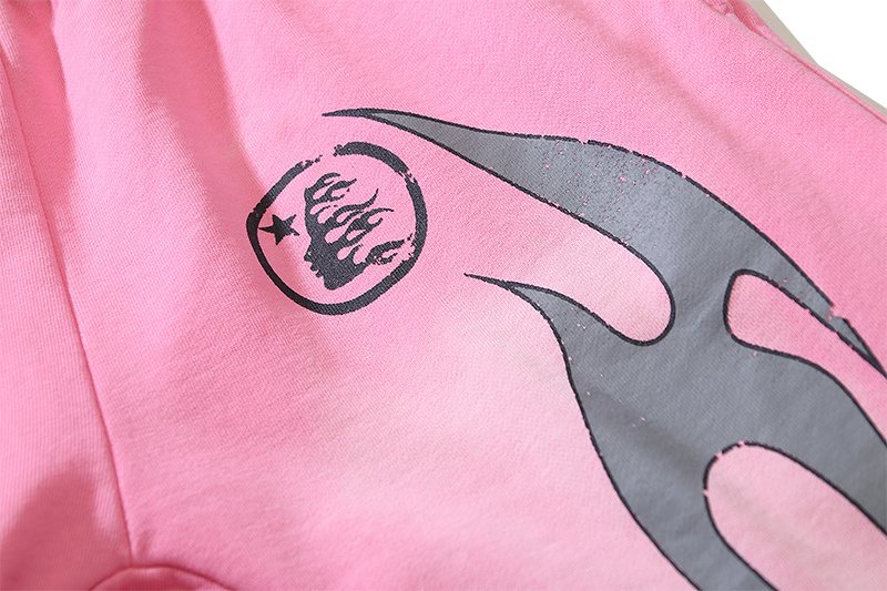 HS Flame Graphic Sweatpants - Pink ¡ª detail