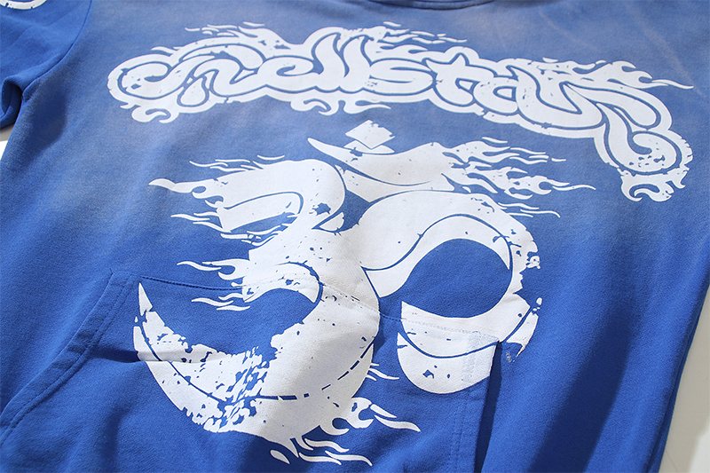 HS Washed Flame Star Graphic Hoodie ¡ª detail