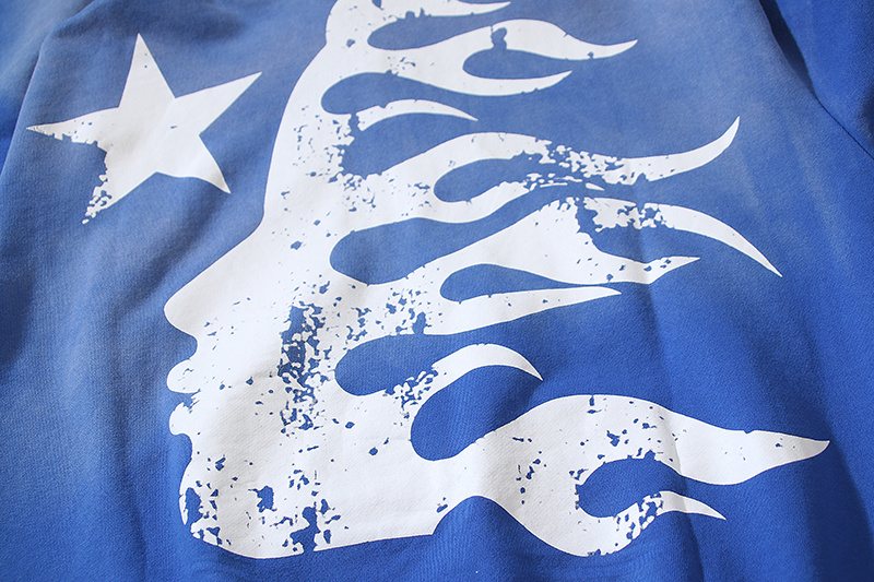 HS Washed Flame Star Graphic Hoodie ¡ª detail