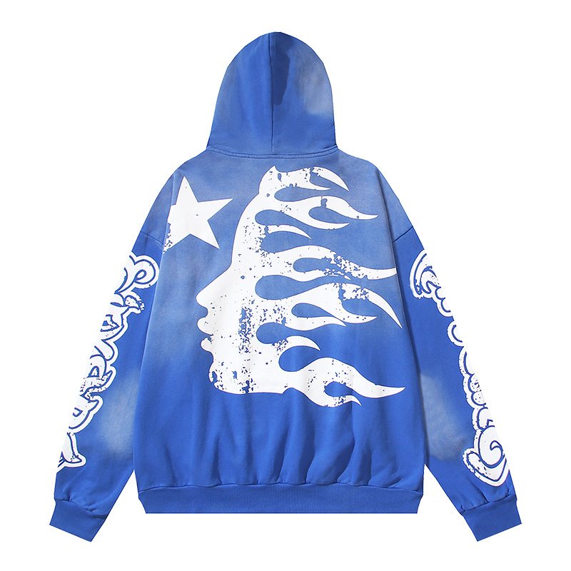 HS Washed Flame Star Graphic Hoodie ¡ª back