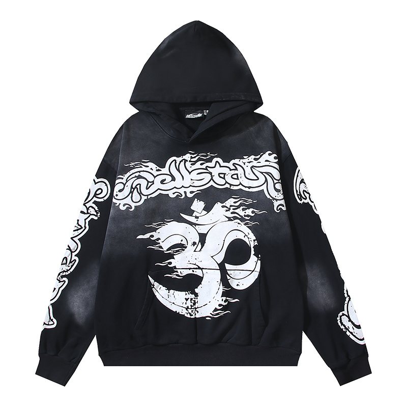 HS Washed Flame Star Graphic Hoodie ¡ª front