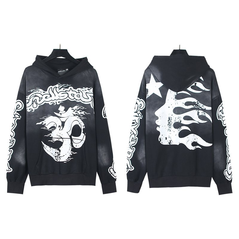 HS Washed Flame Star Graphic Hoodie ¡ª context