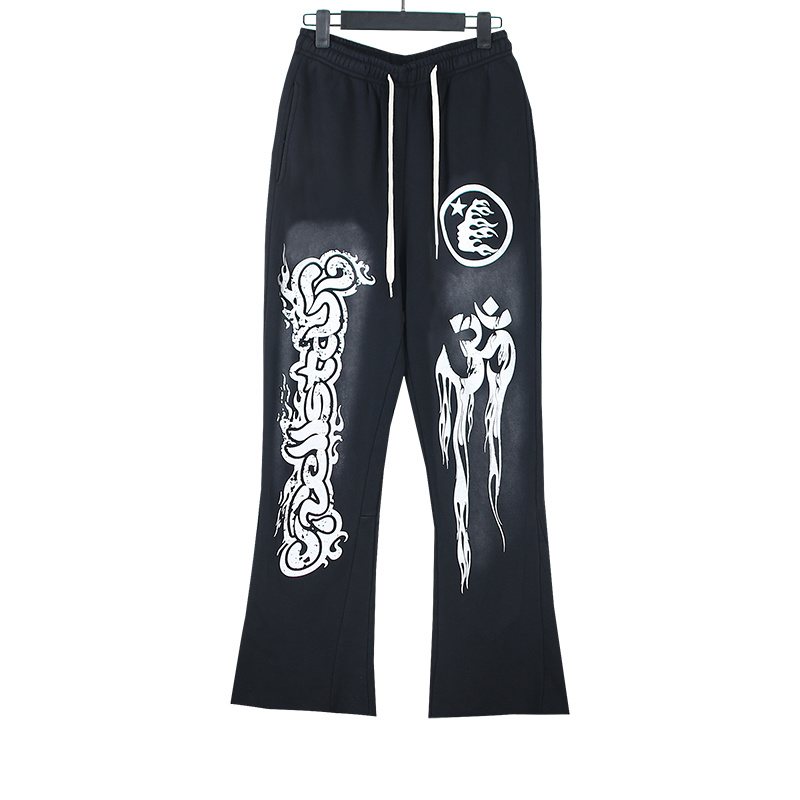 HS Washed Wide-Leg Graphic Sweatpants ¡ª front