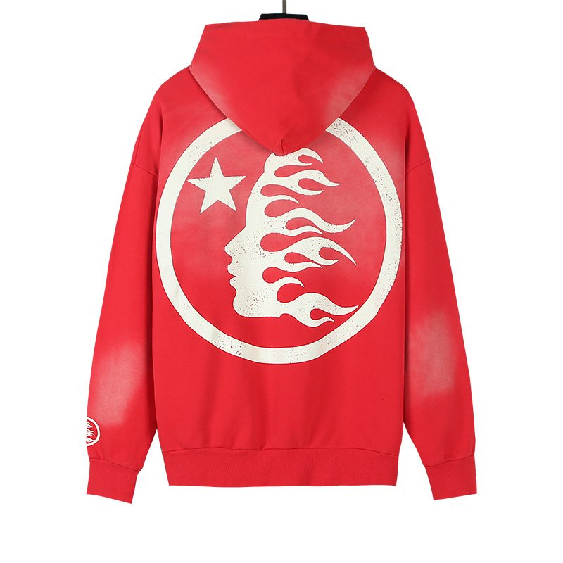 HS Washed Face Flame Graphic Hoodie ¡ª back
