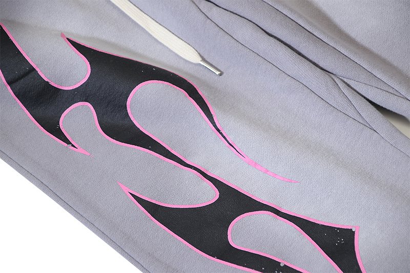 HS Washed Grey Flame Graphic Sweatpants ¡ª detail