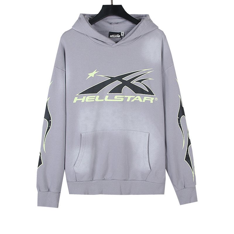HS Washed Gray Graphic Hoodie ¡ª front