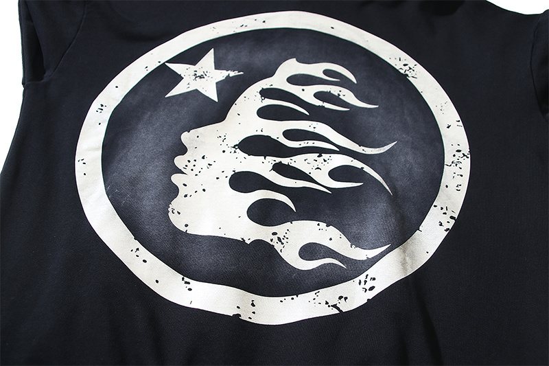 HS Washed Black Graphic Hoodie ¡ª detail