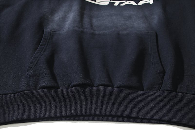 HS Washed Black Graphic Hoodie ¡ª detail