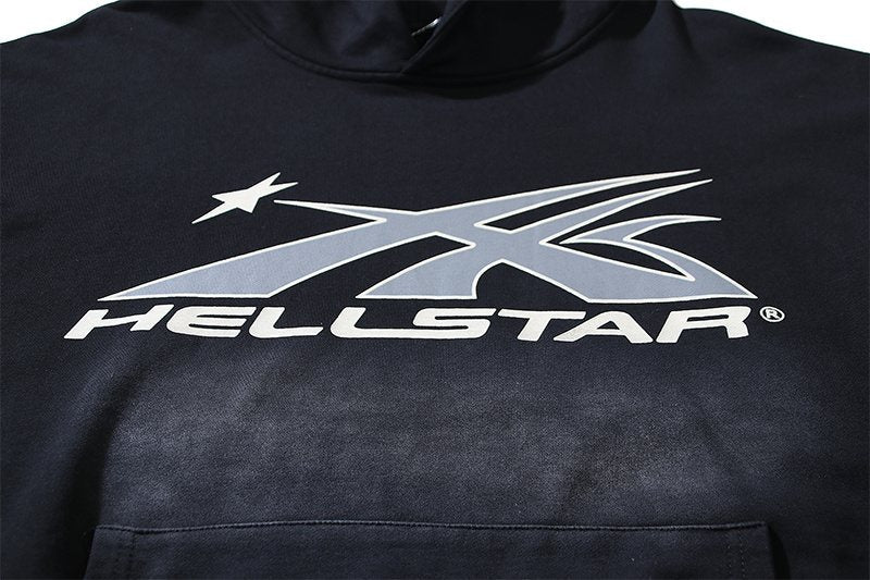 HS Washed Black Graphic Hoodie ¡ª detail
