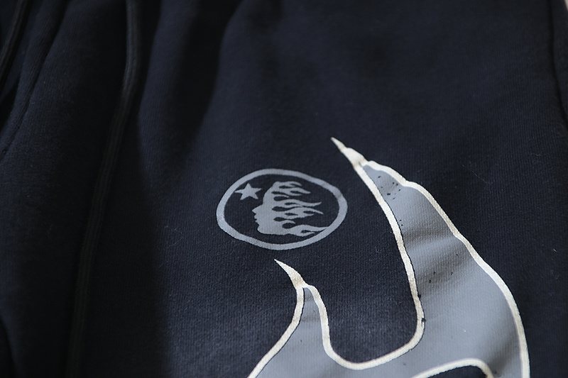 HS Washed Black Flame Graphic Sweatpants ¡ª detail