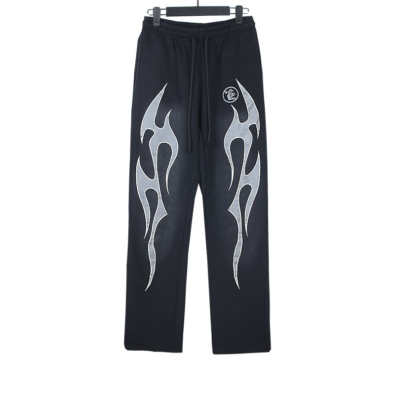 HS Washed Black Flame Graphic Sweatpants ¡ª hero