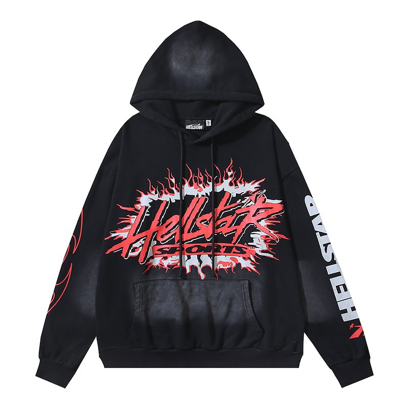 HS Washed Black Flame Graphic Hoodie ¡ª hero