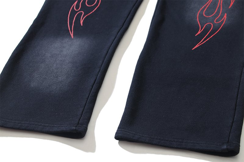 HS Flame Graphic Washed Sweatpants ¡ª detail