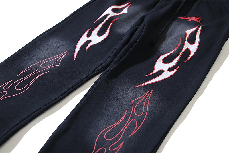 HS Flame Graphic Washed Sweatpants ¡ª detail