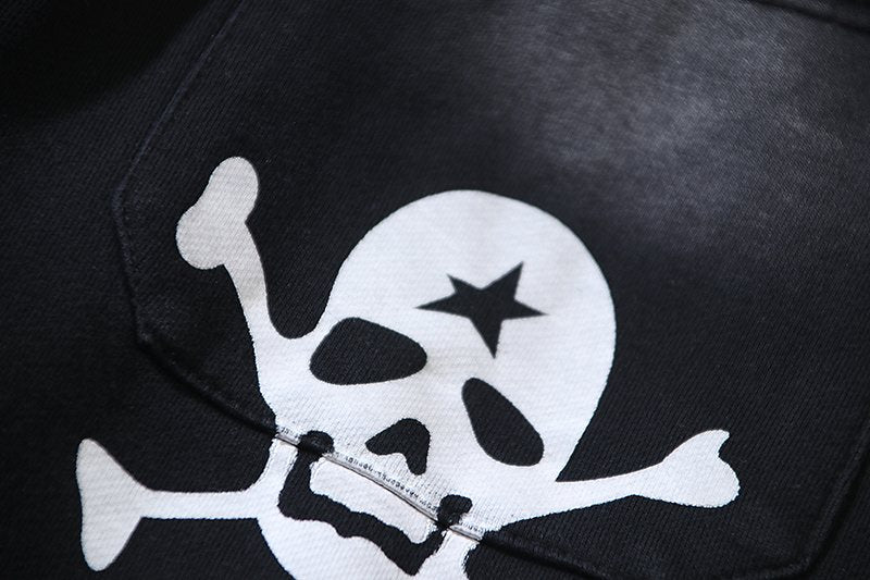 HS Washed Skull Graphic Straight-Leg Sweatpants ¡ª detail