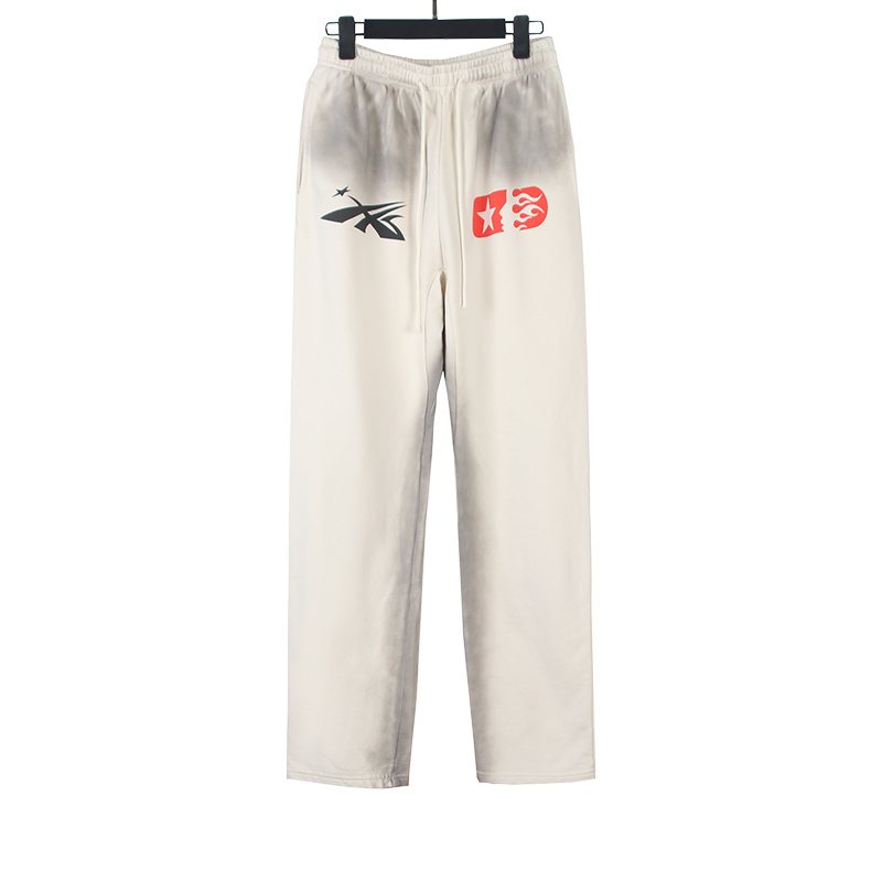 HS Washed Skull Graphic Straight-Leg Sweatpants ¡ª front