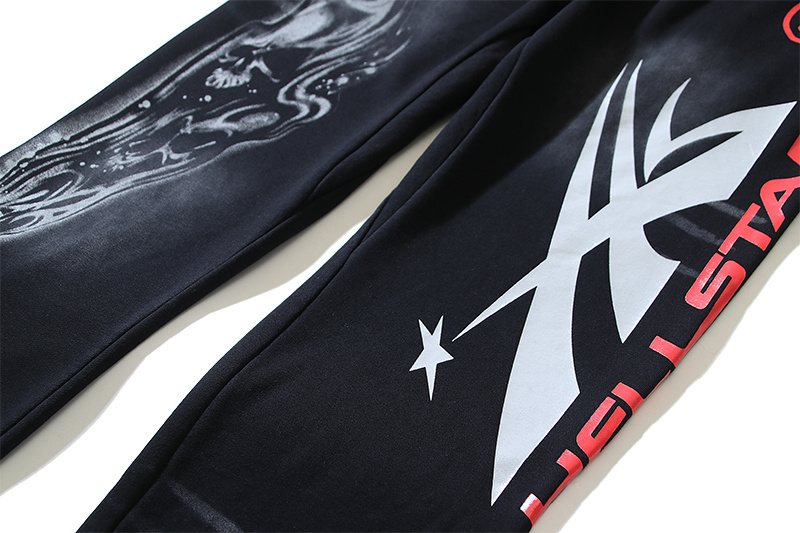 HS Washed Black Graphic Sweatpants ¡ª detail